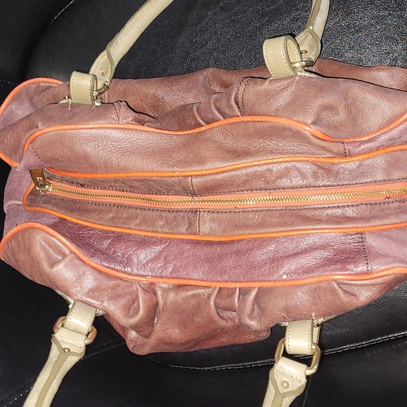 💕STEVEN by STEVE MADDEN Naomi Color Block Brown Leather Satchel Shoulder - Picture 9 of 9